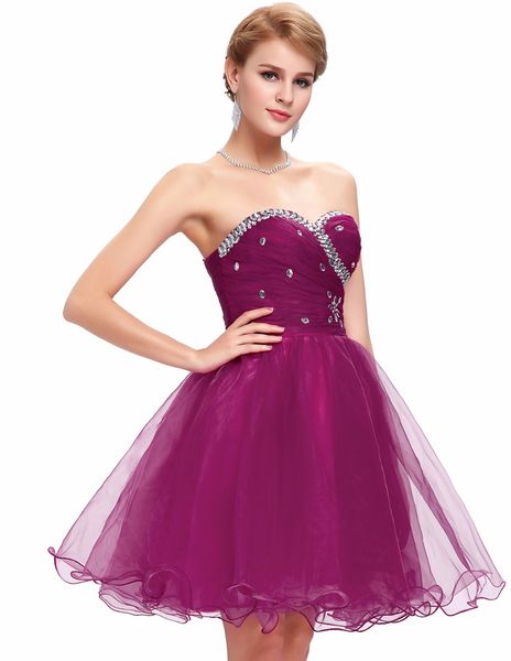 

Cheap Ball Gown short Junior Knee-length Prom Dresses 2016 Grace Karin school Formal party dress Vestidos De Fiesta Custom Made pink