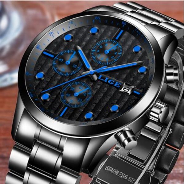 

LIGE Мужские Часы Лучший Бренд Класса Люкс Full Steel Бизнес Кварцевые Часы Мужчины Повседневная Водонепроницаемые Спортивные Часы Relogio Masculino Часы