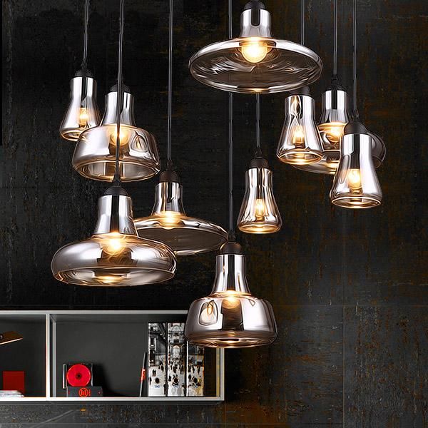 

vintage glass pendant light grey color ,clear color ,amber color pendant lamps with bulbs 110v/220v led pendant lights