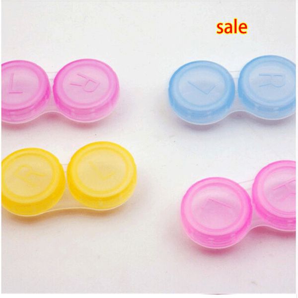 

plastic contact lens box holder portable small lovely candy color eyewear bag container contact lenses soak storage case