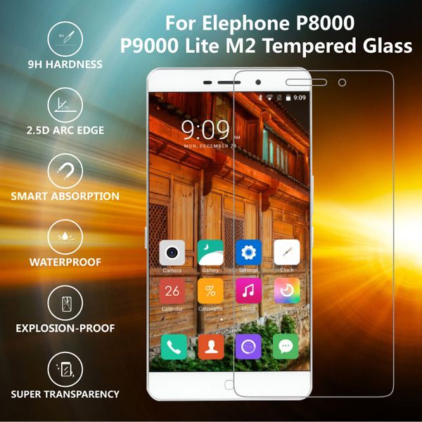 

wholesale-original ist 0.3mm 9h 2.5d tempered glass for elephone p8000 p9000 lite m2 m3 lcd screen protector film