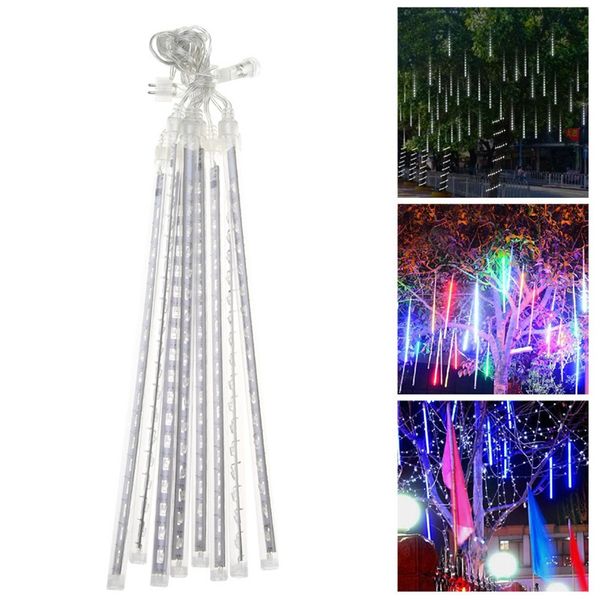 UMlight1688 20Sets 160pcs NASTALE LIGHCA LED STRIPS LED Tubo di pioggia di Natale 20 30 cm Meteoor doccia Tubi di luce pioggia eu plug US US