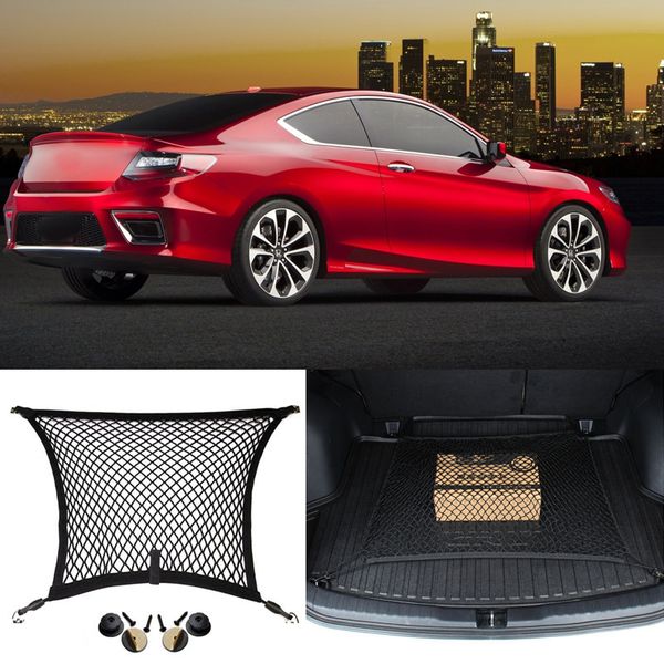 

for honda accord car auto rear trunk cargo organizer storage seat plain vertical net luggage organizer nylon liner cover