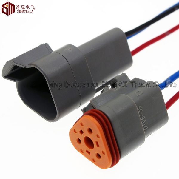 Cinza Deutsch DT06-3S e DT04-3P 3Pin Motor / Caixa de Velocidades conector elétrico à prova d 'água para o carro, ônibus, caminhão, barcos