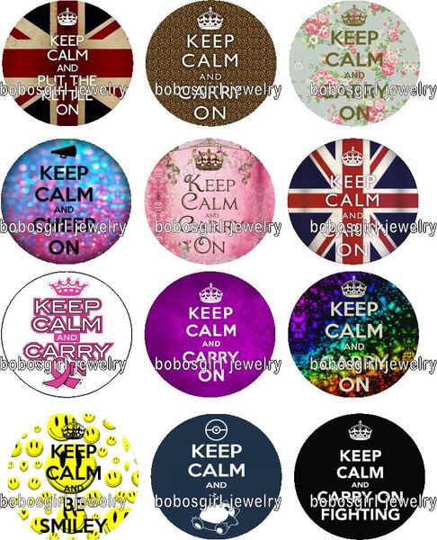 

Free shipping KEEP CALM AND CARRY ON glass Snap button Jewelry Charm Popper for Snap Jewelry good quality 12pcs / lot Gl317 Jewelry making D
