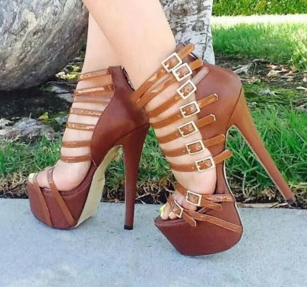 

2017 women t stage sandals party shoes ankle wrap tan color gladiator sandals boots celebrity shoes cuts out dancing platform shoes, Black