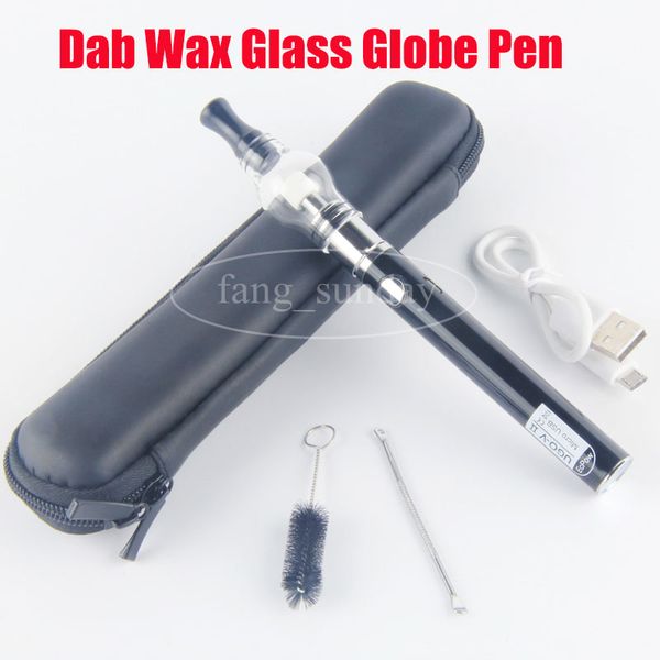 Cera Dome Dabs Vaporizzatore Pen Dry Herb Skillet Starter Kit 650 900mAh UGO V II Micro USB Passthrough Vape Batteria Glass Globe Serbatoi