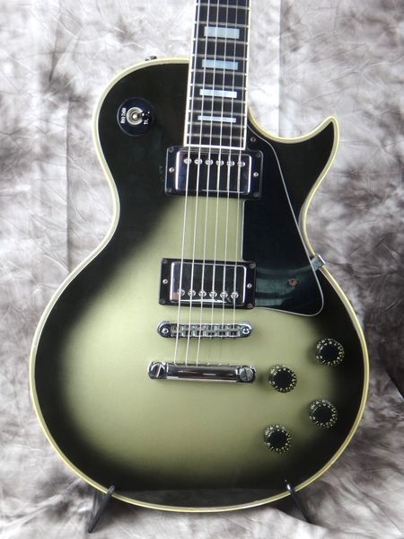 

promotion adam jones vintage green silver burst electric guitar cream yellow binding, chrome hardware