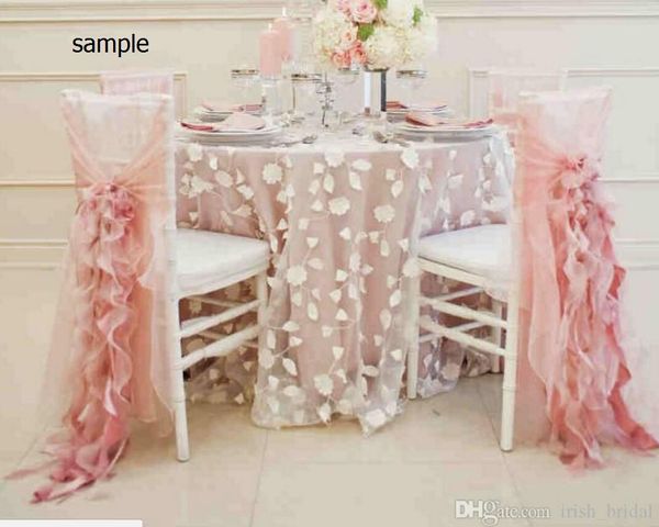 

2015 blush pink chiffon ruffles romantic beautiful chair sash sample g01