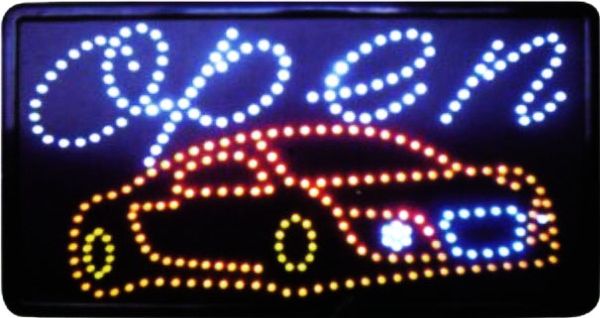 LED бизнес открыть автомойка знак открыть яркий свет с вкл / выкл переключатель АЗС Неон 21.5 x 13 дюймов Бесплатная доставка