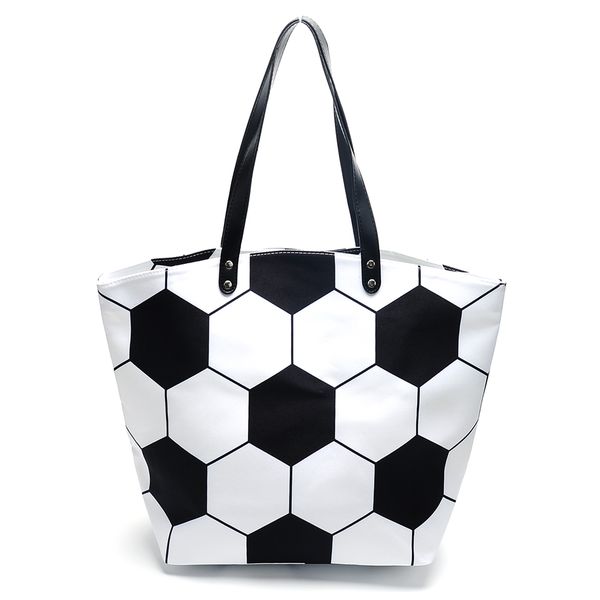 

Whole ale blank canva port bag occer tote white color women fa hion game tote bag dom294