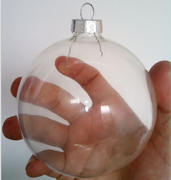 Acheter Bricolage Clair Rond En Verre De Noël Arbre Boules Sphères Ornements Décoration 8 Cm Verre De Noël Ornement Boules De Verre Lourdes De 12563