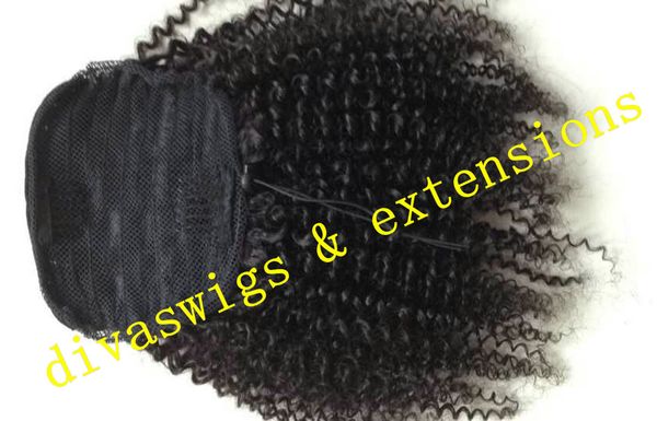 Kinki Curly cordão grampo de cabelo rabo de cavalo humana no cabelo rabo de cavalo cabelo preto humano malaio 100% humano cordão rabo de cavalo extensão