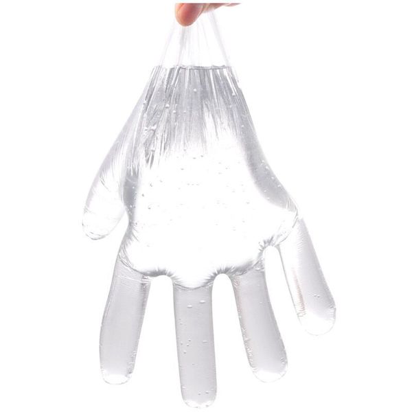 

100pcs /a bag Disposable Poly Gloves HDPE Food Service plastic cleaning Gloves for home cleaning factory price