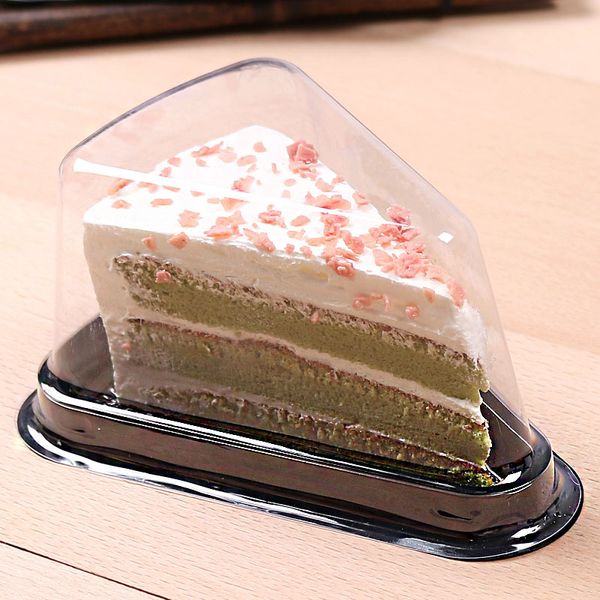

triangle shaped blister cake packaging box with lid transparent plastic cheese boxes for party pastry bakery dessert display boxes