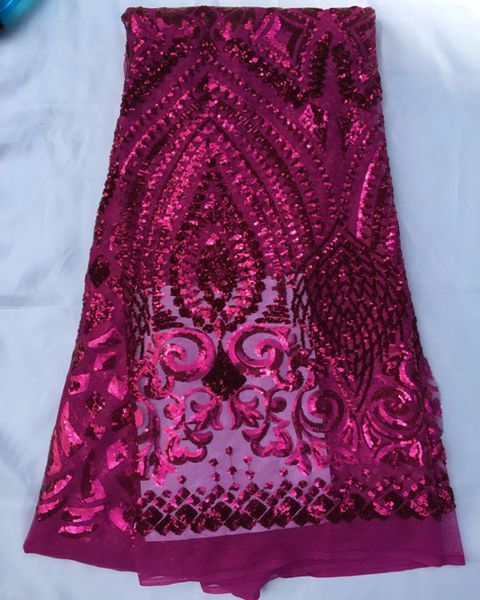 

5 yards/lot nice looking purple french net lace with sequins flower pattern african lace fabric for party dressing qn49-1
