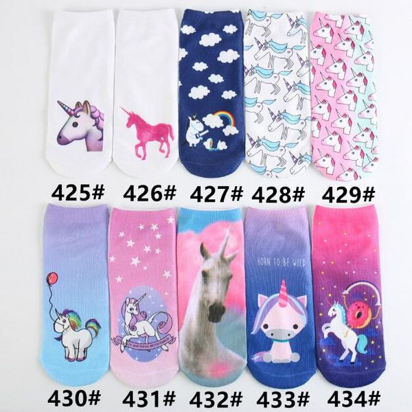 

Единорог Emoji животных питание 3D носки женщины коллекция дети хип-хоп нечетные нос