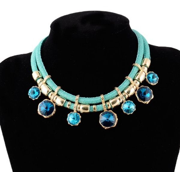 

brand gemstone chokers party multi layer fake gemstone party necklaces jewelry gift idea designer necklaces, Golden;silver