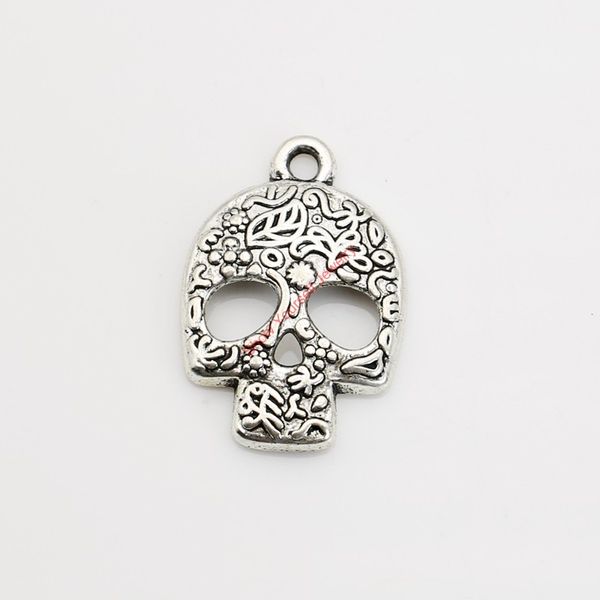 

античный посеребренные череп головы шарм подвески для браслет ожерелье ювелирные изделия diy ручной работы ремесло 23x16mm, Bronze;silver
