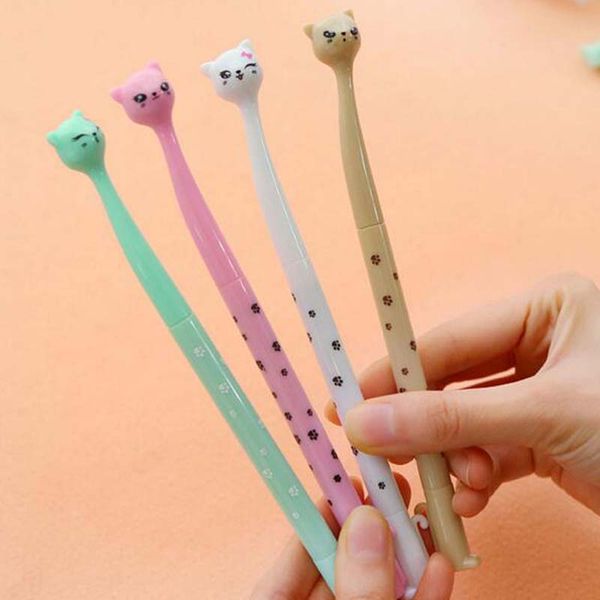 

sell well 20pcs/lot cartoon cat black ink pen ball point pen gel pens school office supplies fashion cute gift decorations pen papelaria