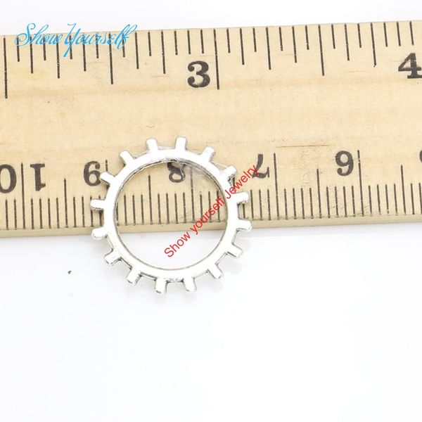 

тибетский посеребренные gearwheel подвески подвески для ювелирных изделий diy ручной работы ремесло 19/12 мм, Silver