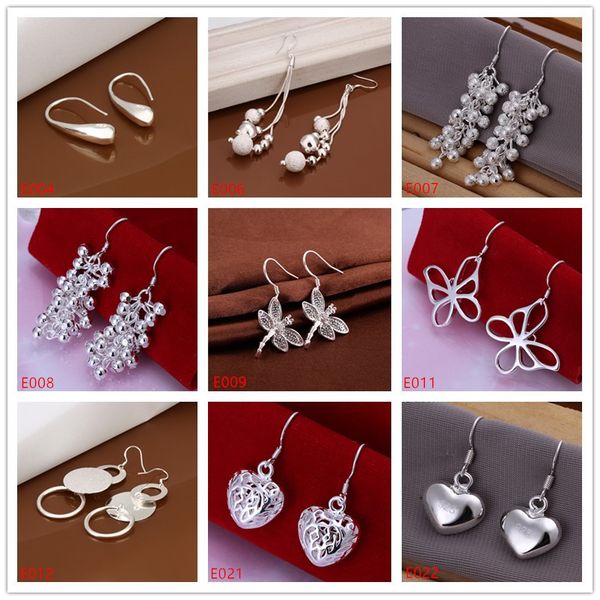 

factory direct sale 9 pairs diffrent style women's 925 silver earring gte17,wholesale fashion sterling silver dangle chandelier earring