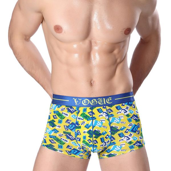 

100% new men ice silk printed breathable boxer briefs, Black;white