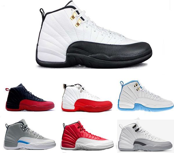 

2018 ovo gym red wool taxi shoes men women 12s flu game black nylon psny sneakers size 40-47