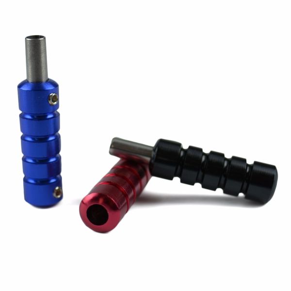 

1pcs aluminum tattoo machine grip stainless steel blue pipe for guns tube tattoo accesories handle supplies