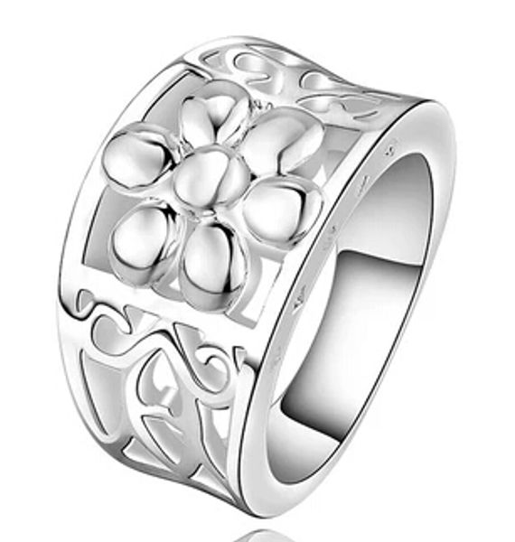 

925 sterling silver flower rings for woman beautiful design fashion party christmas gift new