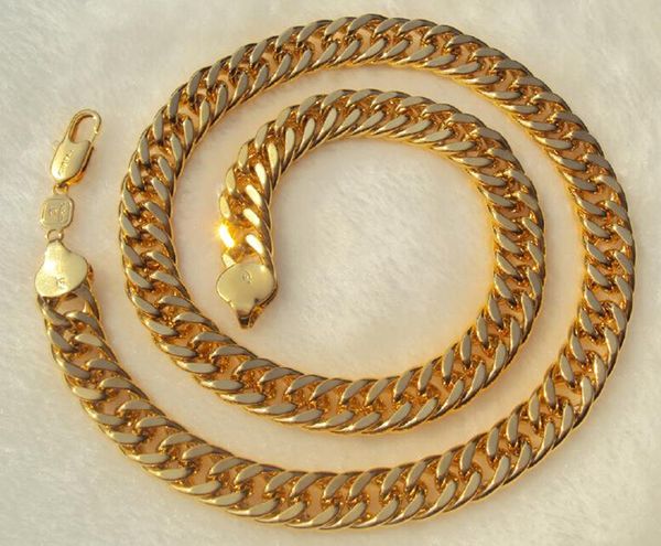 

fine yellow gold jewelry 24k gold cuban curb chain link necklace 11mm lifetime warranty 23.6" dazzling, Silver