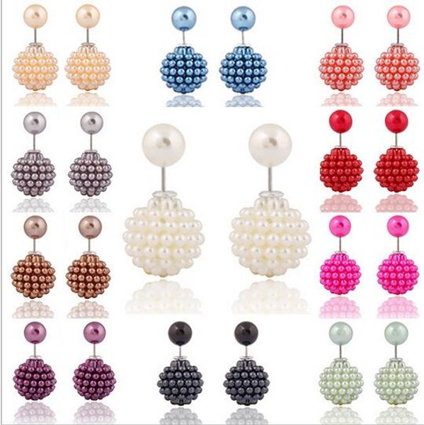 

factory direct sale size pearl earring stud gtte1,simple fashion earrings jewelry for women 24 pairs a lot, Golden;silver