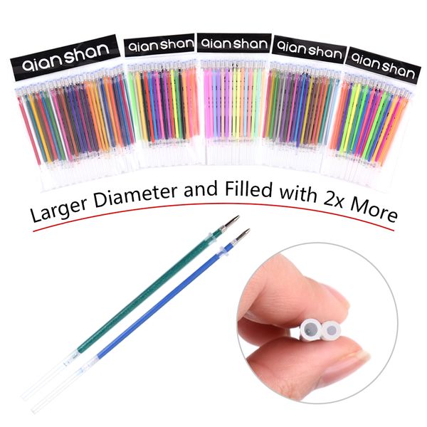 

новый дизайн 200gel цветная ручка набор 100 ручек с 100refills для взрослых раскраски блеск неоновый металлик искусство рисование ручка марк