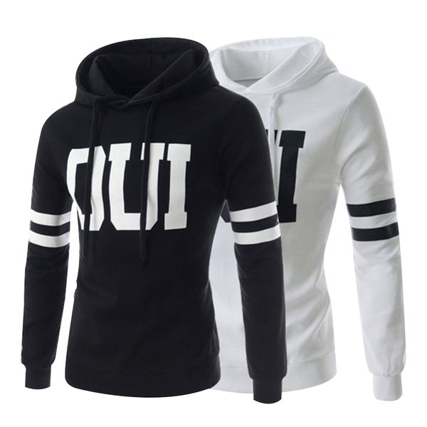 

Winter Autumn Casual Mens Sport Hoodie OUI Letter Printed Pullover Warm Fleece O-neck Sportwear Tracksuit Top