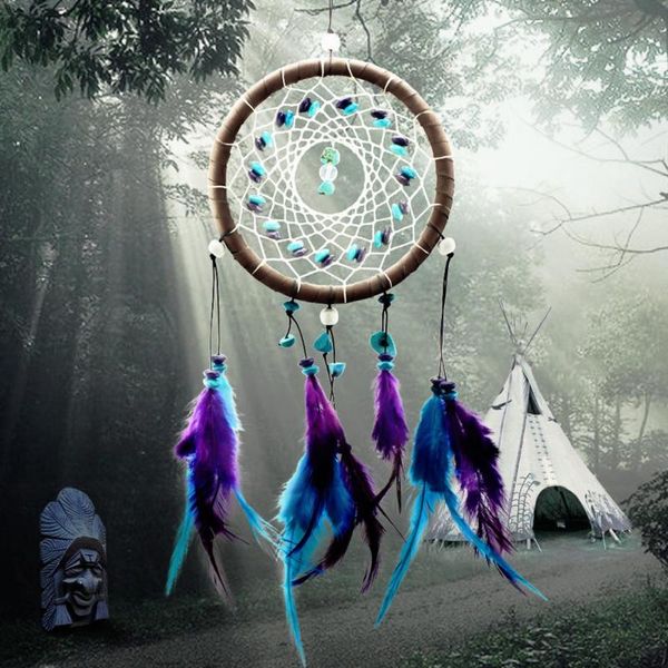 Wind Chimes Estilo indiano pena pendente de Dream Catcher Home Decor Decoração Hanging presente agradável