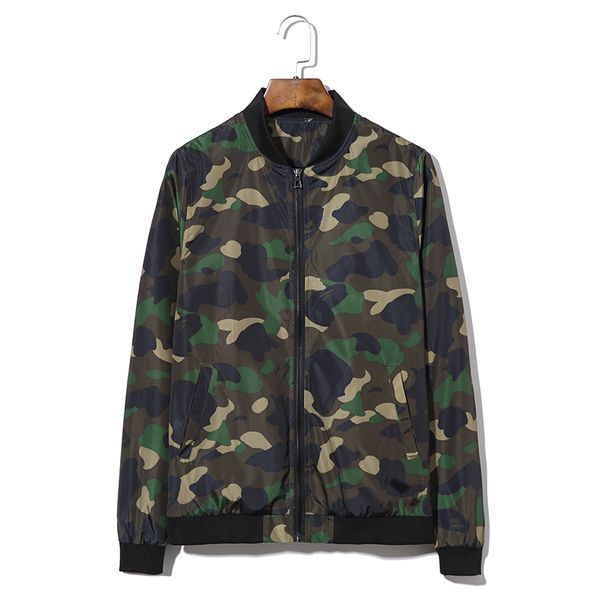 

fall-2016 fashion brand men's jackets red army green camouflage jackets men plus size 5xl baseball collar thin style bomber jacket, Black;brown