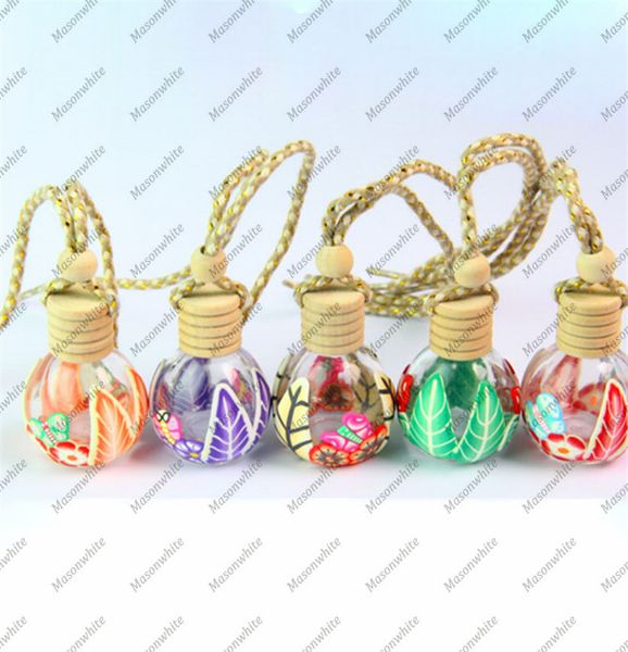 

Small 15ml round ball cry tal gla empty perfume bottle e ential oil carry container car pendant d0427