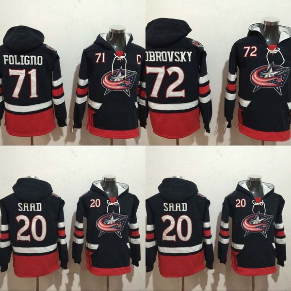

Columbus Blue Jackets Hoodies Jersey 20 Brandon Saad 71 Nick Foligno 72 Sergei Bobrovsky 100% Stitched Sweatshirt Hockey Jerseys