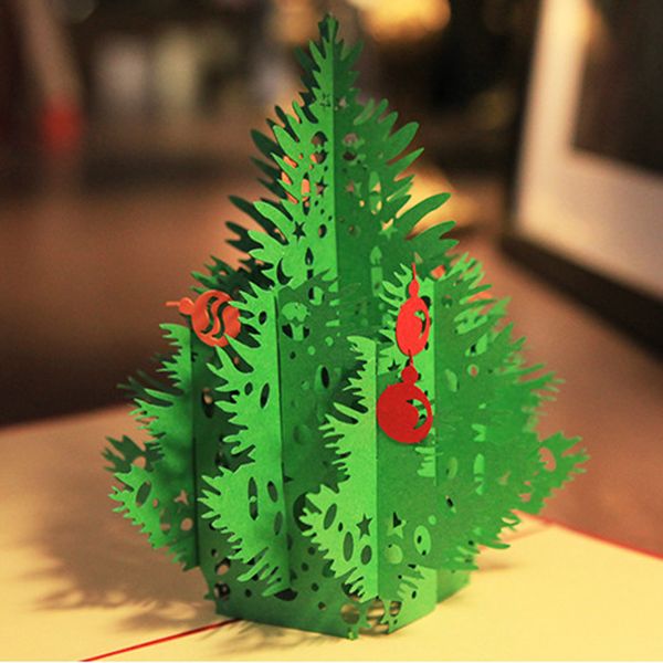 

christmas tree 3d pop up gift & greeting 3d blessing cards handmade paper creative birthday cards xmas cards