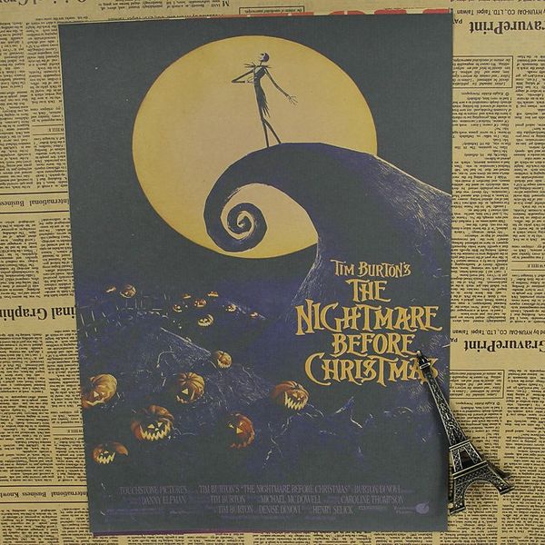 The Nightmare Before Christmas Movie Poster Decorative Kraft Paper Poster Wall Sticker Wall Decals For Bedrooms Wall Decals For Cheap From Totwo2