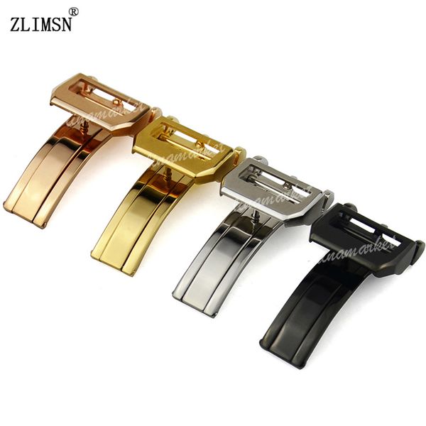 

18 мм сложите ремешок для часов Застежка новый HQ SS серебряный черный розовый золотой ремешок Раскладывающаяся застежка (без логотипа)