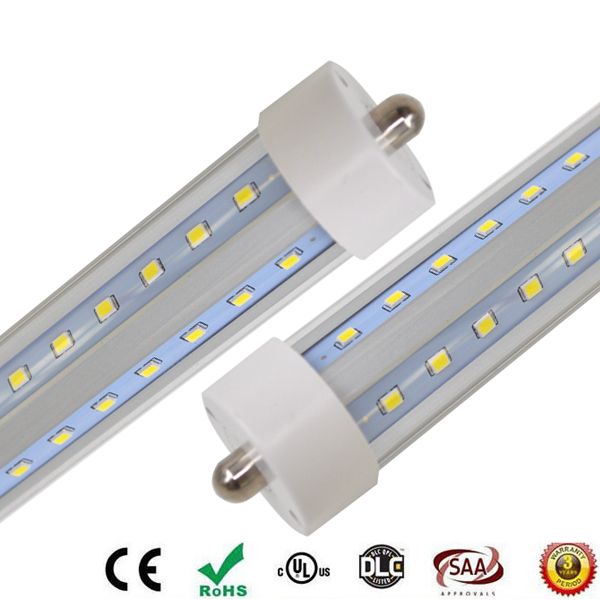 

single pin led tube fa8 tube 60w v-shaped and dural row double sides smd 2835 led light tubes 8ft led ac85-265v ups fedex