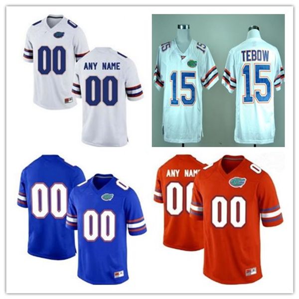 

custom mens florida gators college football limited royal blue orange white personalized stitched any name number #15 tebow jerseys s-3xl, Black;red