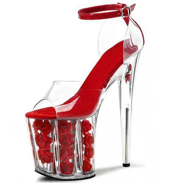 

Настроить экстремальные 20 см высокий каблук сексуальный фетиш Роза Rugosa пряжка ремень сексуальная женская обувь женщина сандалии D0191