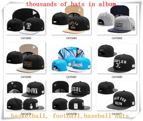 

новый snapback шляпы cap cayler сыновья snap back бейсбол футбол баскетбол пользовательские шапки регулируемый размер груза падения выберите, Blue;gray