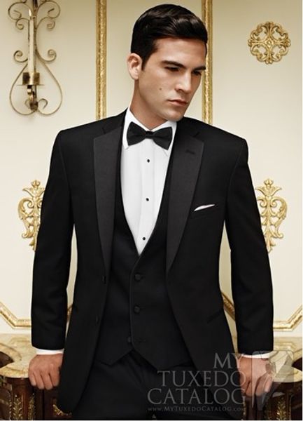 

latest design two button black groom tuxedos groomsmen notch lapel man suits mens wedding blazer suits (jacket+pants+vest+tie) no:496, Black;gray
