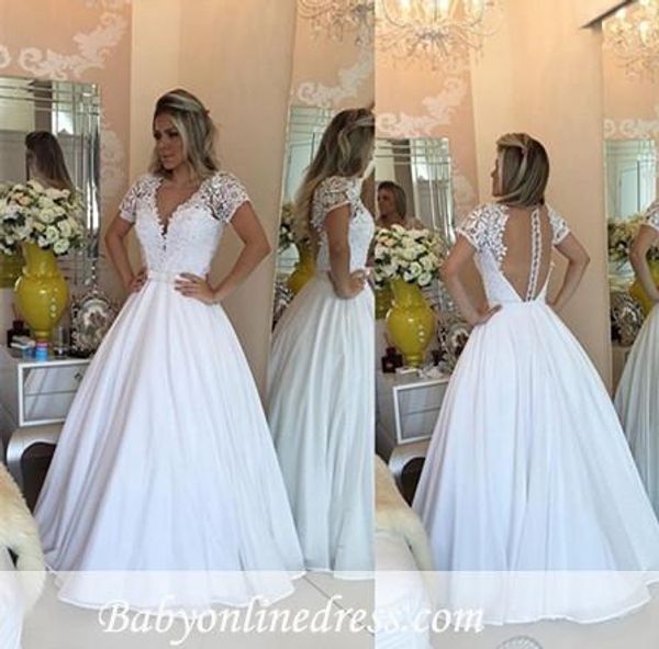 

2017 new white lace аппликациями вечерние платья sexy sheer bowknot короткие рукава v-образным вырезом backless платья носить девушки выпуск, Black;red