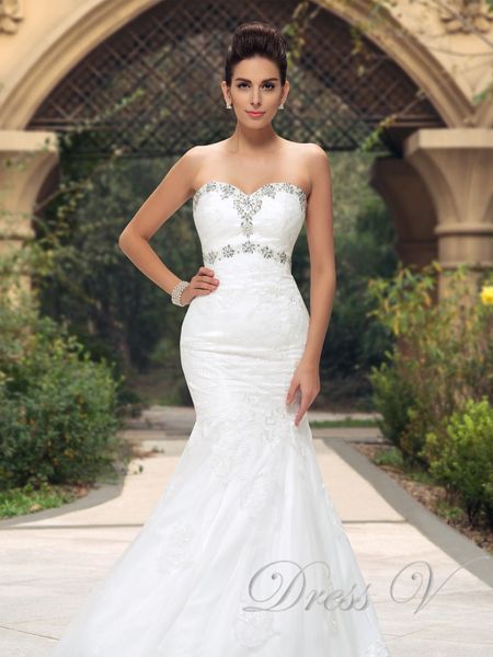 

Stylish Mermaid Lace Wedding Dresses 2019 Newest Beaded Sweetheart Vintage Bridal Gowns Plus size Tailored Vestidos De Noiva Custom Made