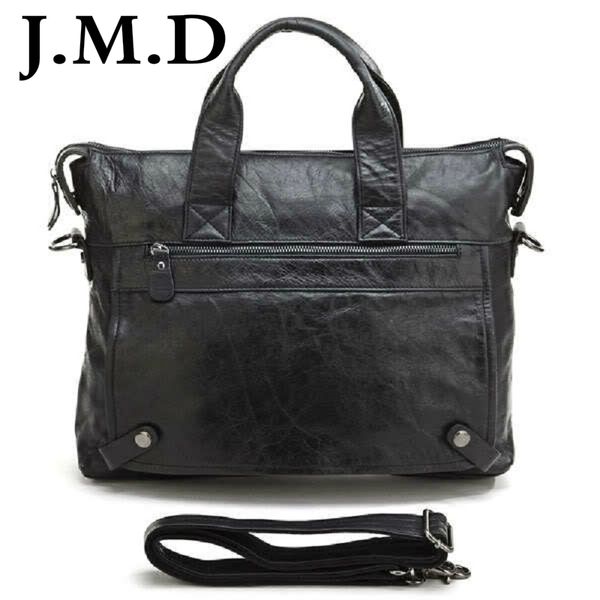 

wholesale- j.m.d 2017 fashion black leather hand bag men genuine leather messenger bag briefcase lapbag shoulder bags 7120