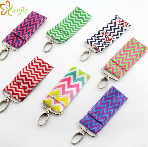 

wholesale-lipstick holder personalized chevron chapstick holder monogramable multi chevron lip palm holder